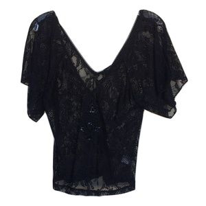 NWT LF Stores Millau Beaded Lace V-Neck Blouse